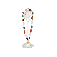 Sterling Silver Vel with Navarathan Malai