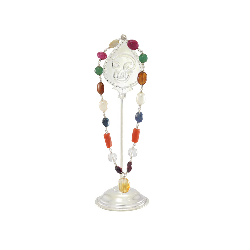 Sterling Silver Vel with Navarathan Malai