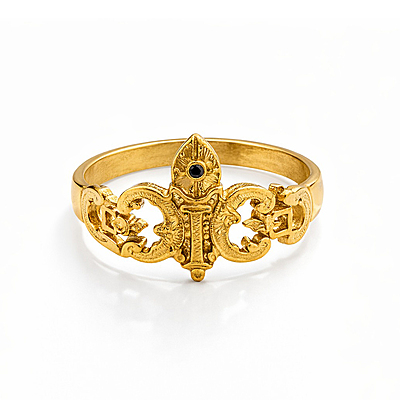 Impon Vel Design Ring – Gold Finish Murugan Devotional Ring