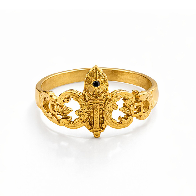 Impon Vel Design Ring – Gold Finish Murugan Devotional Ring