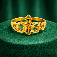 Impon Vel Design Ring – Gold Finish Murugan Devotional Ring