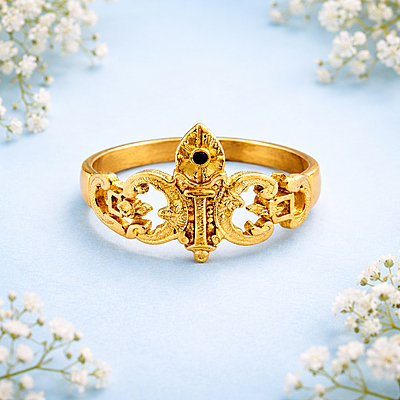 Impon Vel Design Ring – Gold Finish Murugan Devotional Ring
