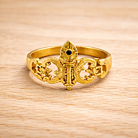 Impon Vel Design Ring – Gold Finish Murugan Devotional Ring