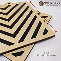 SoundaXe® Vertigo Wooden Acoustic Panel | Reduce Echo, Luxury Veneer, Superior Sound | 2x2 Ft, 2 Pcs”