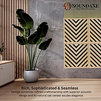 SoundaXe® Vertigo Wooden Acoustic Panel | Reduce Echo, Luxury Veneer, Superior Sound | 2x2 Ft, 2 Pcs”