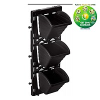 Vertical Plastic Plant Pot | 6 × 18 Inch | Black | Wall & Balcony Planter