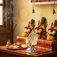 Silver Astalakshmi Diya