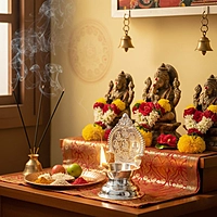 Silver Astalakshmi Diya