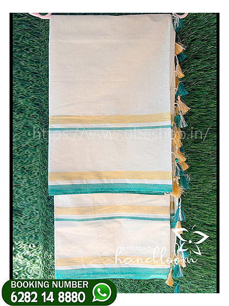 Vishu-special-Traditional-Mul-Mul-Cotton-Saree---green