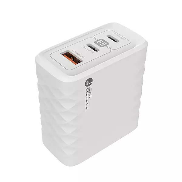 Just Corseca SSPEED 65W GaN Charger – Dual Type-C & USB-A | Super Fast Charging