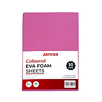 Pack of 10 A5 Hot Pink Coloured EVA Foam Sheets