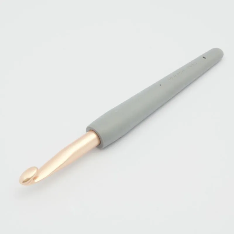 KnitPro Vybe Rose Gold Aluminum Crochet Hook with Color Handle KnitPro Vybe Rose Gold Aluminum Crochet Hook with Color Handle