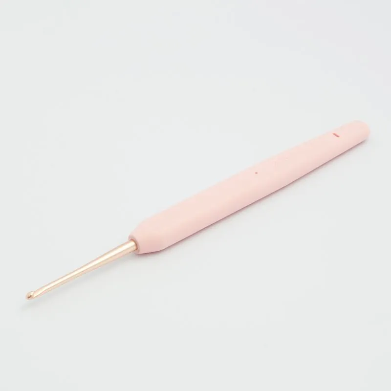 KnitPro Vybe Rose Gold Aluminum Crochet Hook with Color Handle KnitPro Vybe Rose Gold Aluminum Crochet Hook with Color Handle