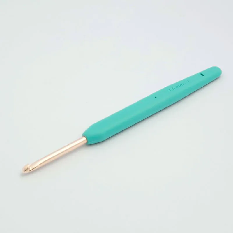 KnitPro Vybe Rose Gold Aluminum Crochet Hook with Color Handle KnitPro Vybe Rose Gold Aluminum Crochet Hook with Color Handle