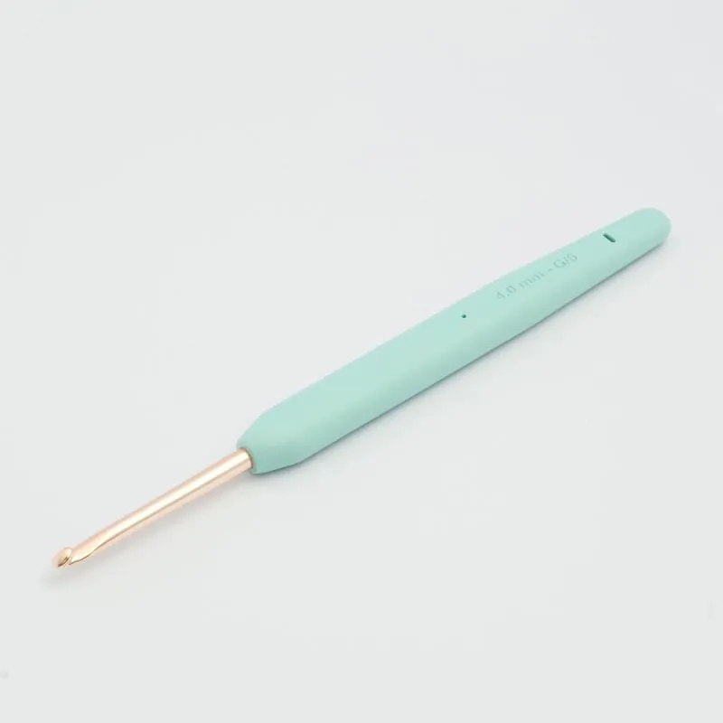 KnitPro Vybe Rose Gold Aluminum Crochet Hook with Color Handle KnitPro Vybe Rose Gold Aluminum Crochet Hook with Color Handle