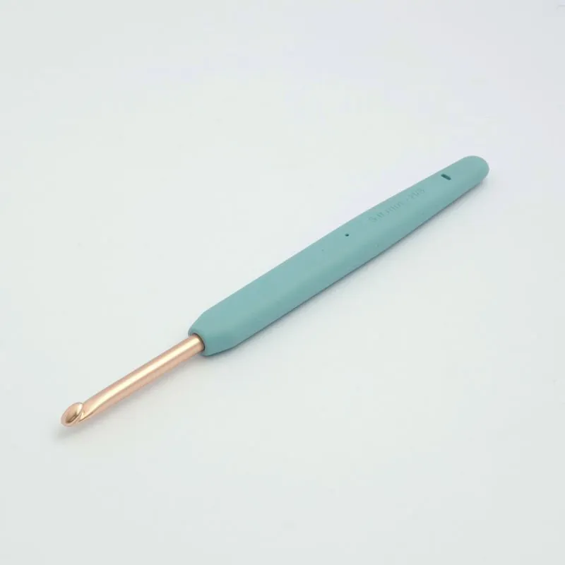 KnitPro Vybe Rose Gold Aluminum Crochet Hook with Color Handle KnitPro Vybe Rose Gold Aluminum Crochet Hook with Color Handle