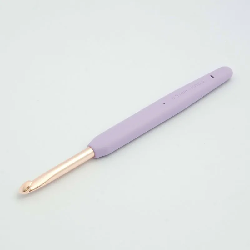 KnitPro Vybe Rose Gold Aluminum Crochet Hook with Color Handle KnitPro Vybe Rose Gold Aluminum Crochet Hook with Color Handle