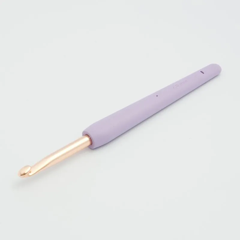 KnitPro Vybe Rose Gold Aluminum Crochet Hook with Color Handle KnitPro Vybe Rose Gold Aluminum Crochet Hook with Color Handle