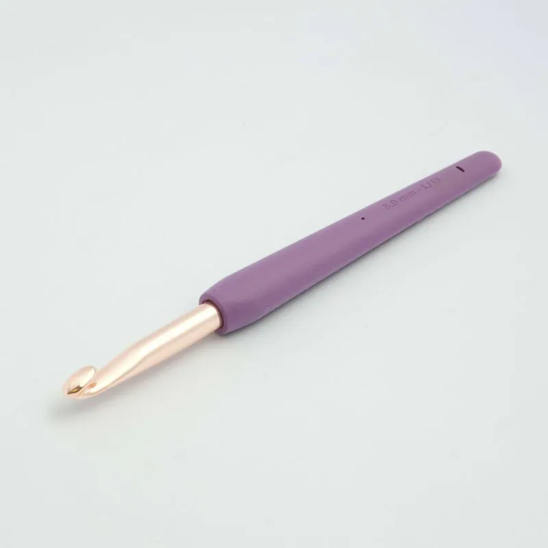 KnitPro Vybe Rose Gold Aluminum Crochet Hook with Color Handle KnitPro Vybe Rose Gold Aluminum Crochet Hook with Color Handle
