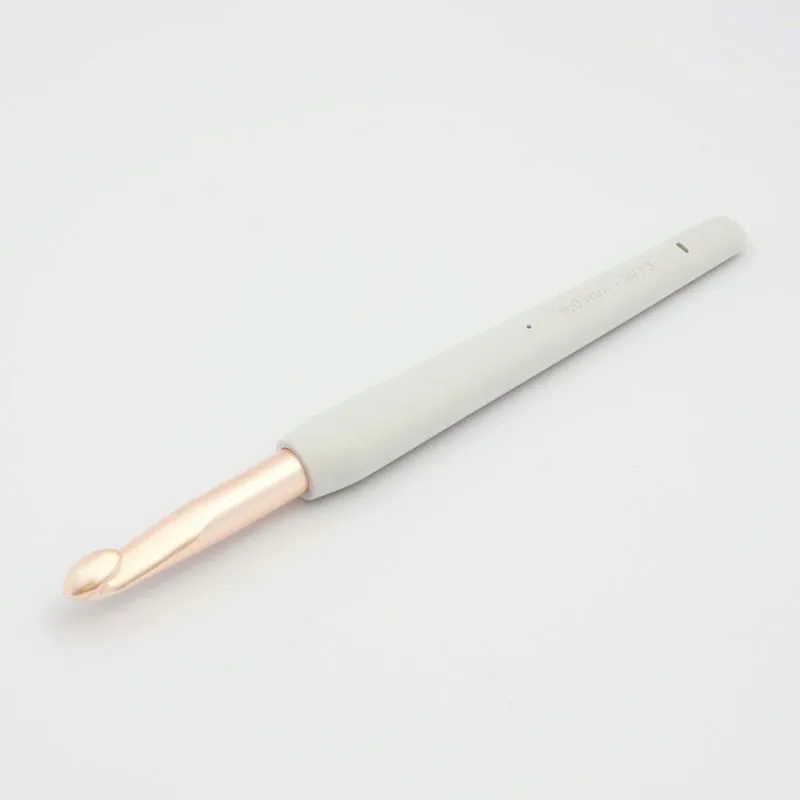 KnitPro Vybe Rose Gold Aluminum Crochet Hook with Color Handle KnitPro Vybe Rose Gold Aluminum Crochet Hook with Color Handle