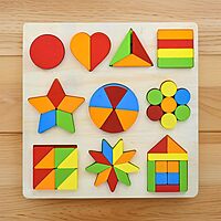 Wooden Shapes Puzzle Learning Toy – Montessori Educational Toy