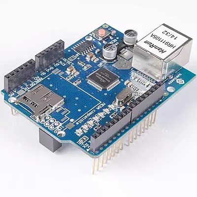 W5100 Ethernet shield for Arduino with RJ45 network port