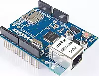 Side view of W5100 Ethernet shield Side view of W5100 Ethernet shield