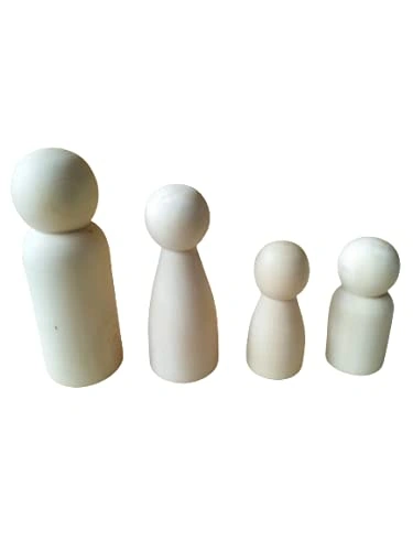 Channapatna Toys Peg Dolls – Wood Unfinished