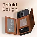 Portronics 3052 Wallet X – Magnetic 3-Fold Card Holder | Brown | 6 Months Warranty