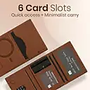 Portronics 3052 Wallet X – Magnetic 3-Fold Card Holder | Brown | 6 Months Warranty