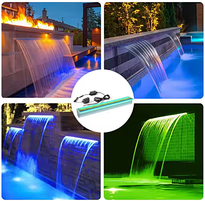 Acrylic Water Descent Cascade Water Fall with LED Light 600 mm Acrylic Water Descent Cascade Water Fall with LED Light 600 mm