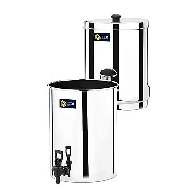 LLM Stainless Steel Water Filter| Double Container with Tap | Durable Rust-Free Water Purifier