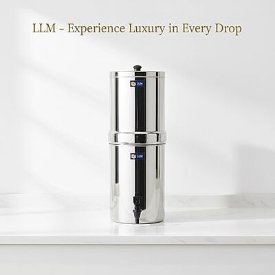 LLM Stainless Steel Water Filter| Double Container with Tap | Durable Rust-Free Water Purifier