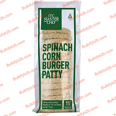 ITC SPINACH CORN BURGER PATTY 1KG
