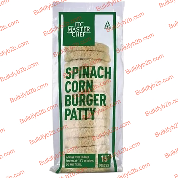 ITC SPINACH CORN BURGER PATTY 1KG