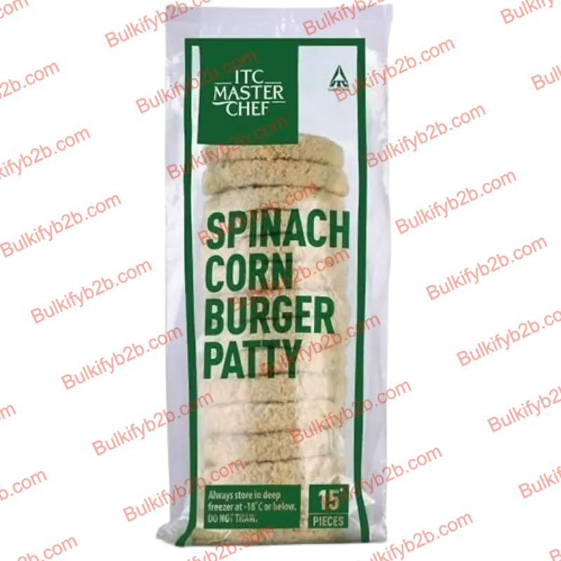 ITC SPINACH CORN BURGER PATTY 1KG