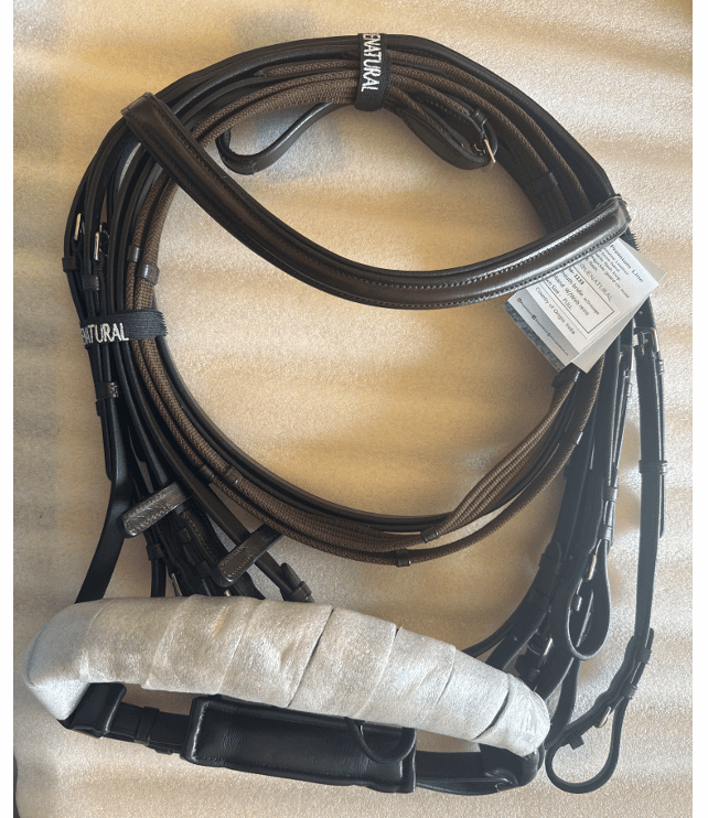 Equenatural Plain Weymouth bridle with double reins