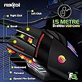 Frontech MS-0083 Wired Optical Mouse – 1000 DPI | Ergonomic Design | Smooth Tracking | USB Plug & Play | PC & Laptop Mouse