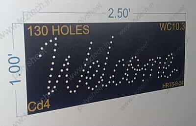 WC10.3 WELCOME 1X2.5 FEET 130 HOLES