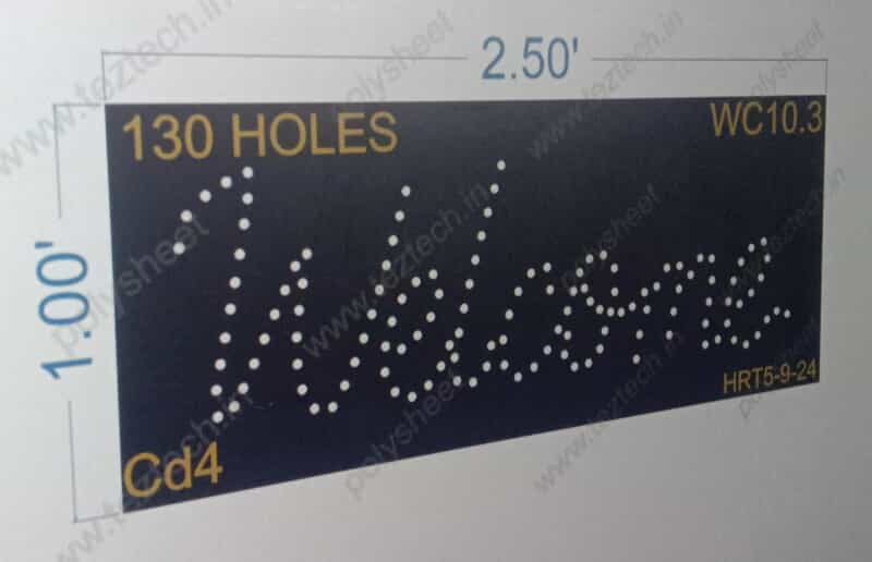 WC10.3 WELCOME 1X2.5 FEET 130 HOLES