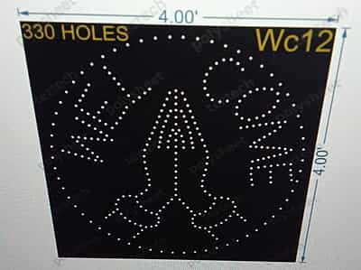 WC12 WELCOME WITH HAND 4X4 FEET 330 HOLES