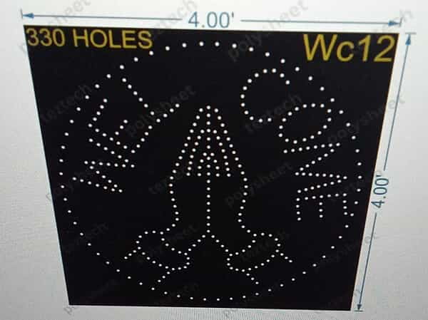 WC12 WELCOME WITH HAND 4X4 FEET 330 HOLES