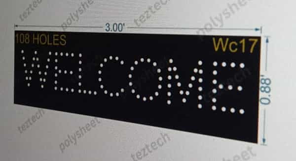WC17 WELCOME 0.88X3 108 HOLES