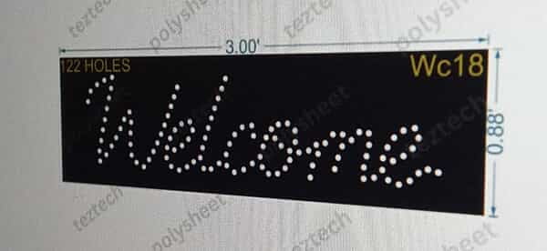 WC18 WELCOME 0.88X3 122 HOLES