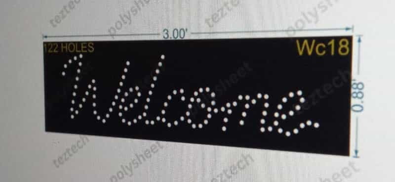 WC18 WELCOME 0.88X3 122 HOLES