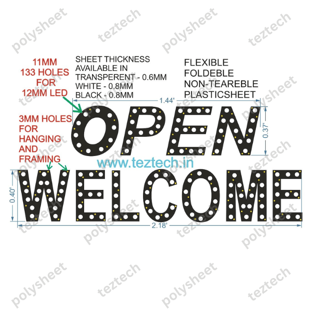 WC19 WELCOME 0.77X3.62FT 133 HOLES