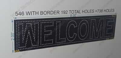 WC1.4 (WELLCOME) 546 HOLES, BORDER HOLES 192, TOTAL HOLES =738, 2X8FEET