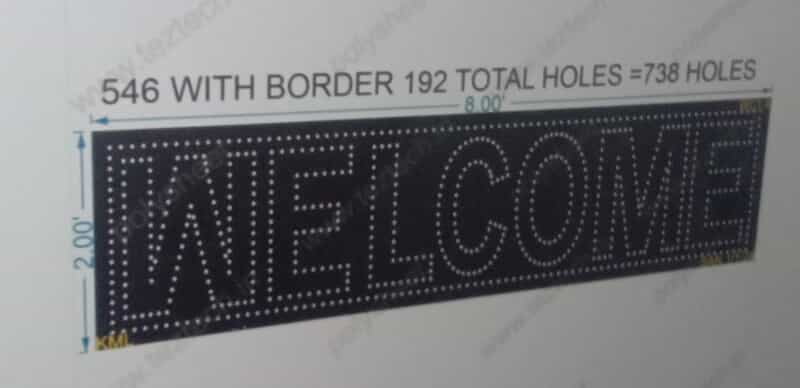 WC1.4 (WELLCOME) 546 HOLES, BORDER HOLES 192, TOTAL HOLES =738, 2X8FEET