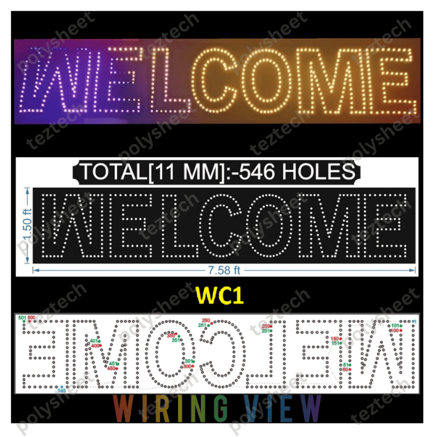 WC1 Welcome Sheet 1.5x7.5 feeet