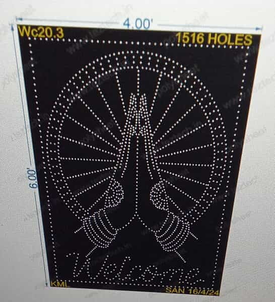 WC20.3 WELCOME 6x4FT 1516 HOLES